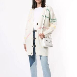 SJYP Wool Blend Embroidered Cardigan Sweater Medium